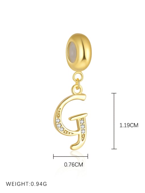 Gold-plated sterling silver CZ initial pendant letter G for girls