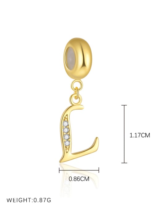 Gold-plated sterling silver CZ initial pendant letter L for girls
