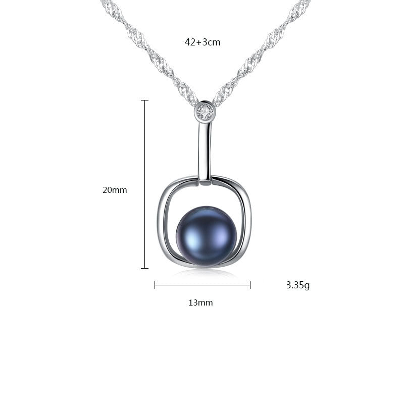 Dimensions of the pearl pendant necklace in sterling silver