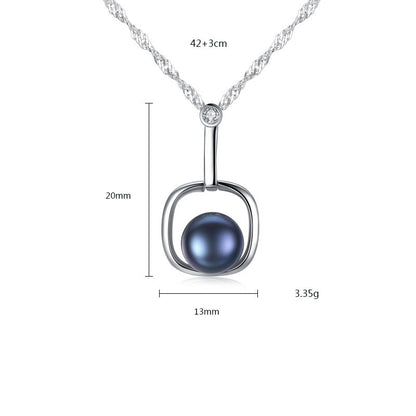 Dimensions of the pearl pendant necklace in sterling silver